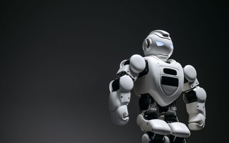A futuristic robot, captured in a close-up studio shoot, showcasing innovation and design.