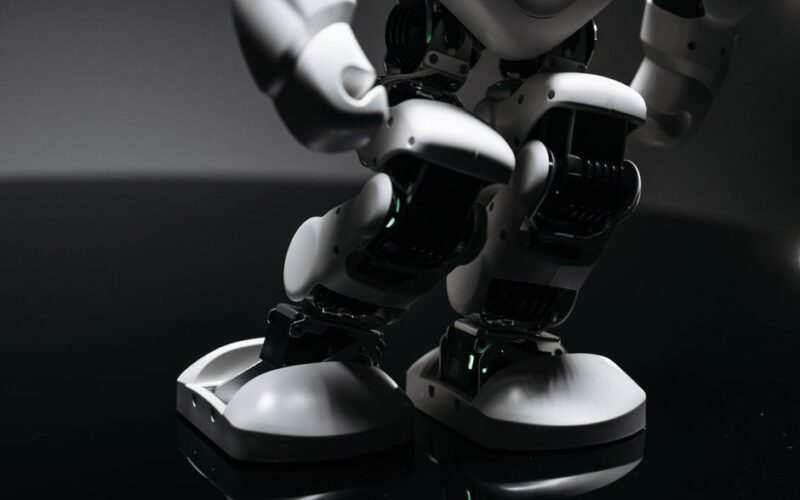 A detailed close-up of a high-tech robotic toy showcasing innovative design in a studio setting.